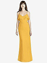 Front View Thumbnail - NYC Yellow Ruffle-Trimmed Backless Maxi Dress - Britt