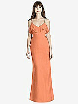 Front View Thumbnail - Sweet Melon Ruffle-Trimmed Backless Maxi Dress - Britt