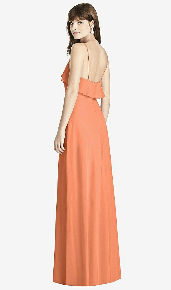 Back View - Sweet Melon Ruffle-Trimmed Backless Maxi Dress - Britt