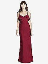 Front View Thumbnail - Burgundy Ruffle-Trimmed Backless Maxi Dress - Britt