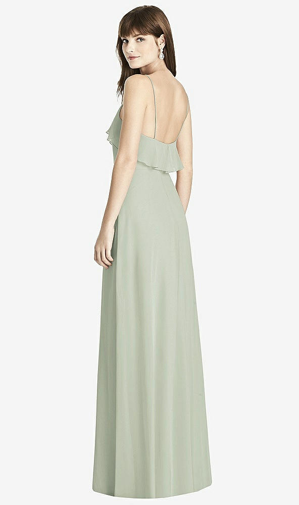 Back View - Celadon Ruffle-Trimmed Backless Maxi Dress - Britt