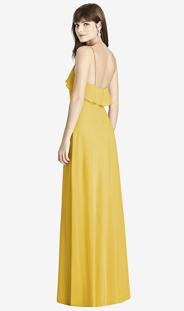 Back View - Marigold Ruffle-Trimmed Backless Maxi Dress - Britt