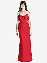 Front View Thumbnail - Parisian Red Ruffle-Trimmed Backless Maxi Dress - Britt