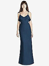 Front View Thumbnail - Sofia Blue Ruffle-Trimmed Backless Maxi Dress - Britt