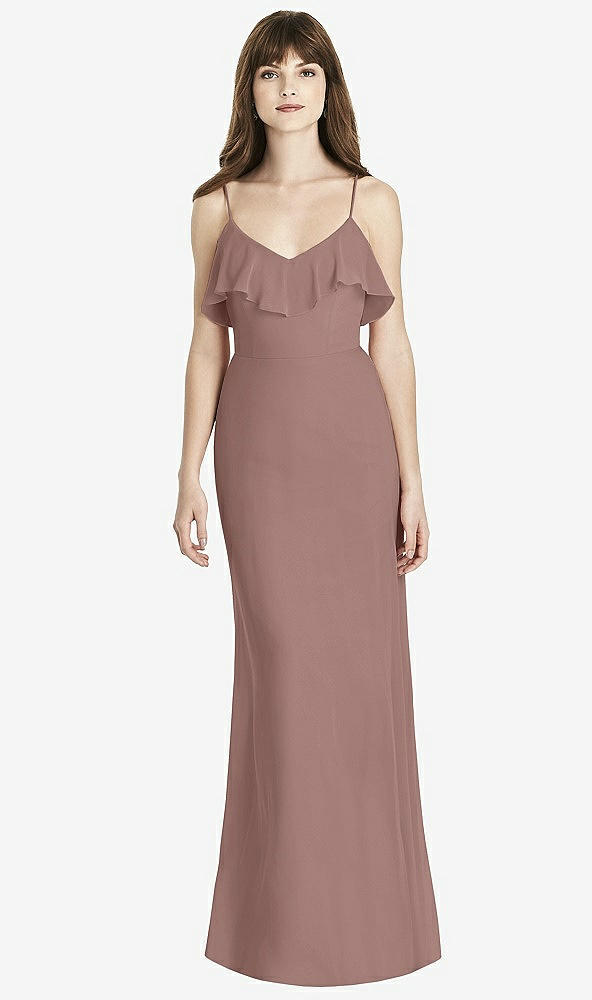 Front View - Sienna Ruffle-Trimmed Backless Maxi Dress - Britt