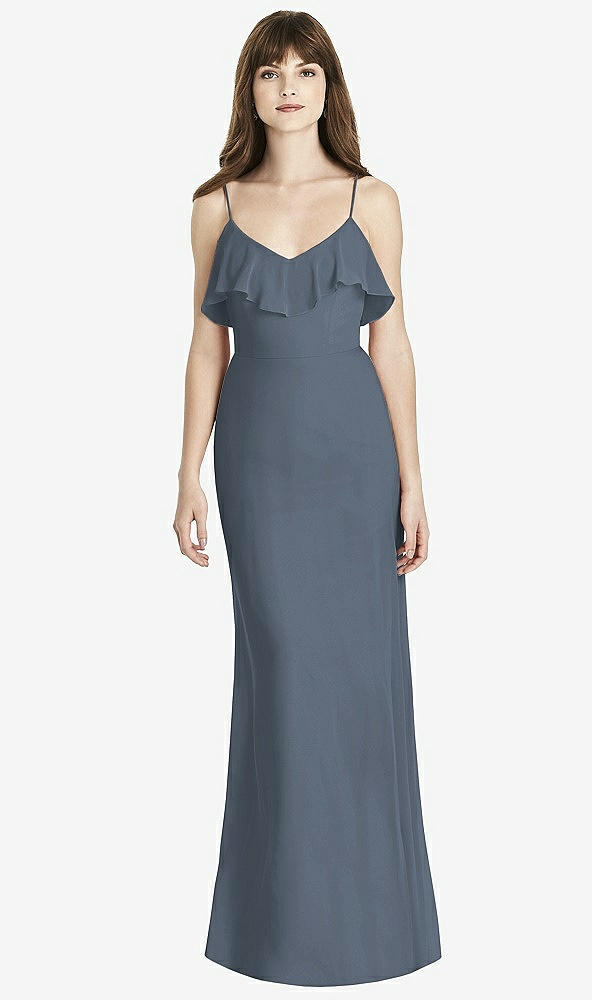 Front View - Silverstone Ruffle-Trimmed Backless Maxi Dress - Britt