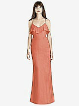 Front View Thumbnail - Terracotta Copper Ruffle-Trimmed Backless Maxi Dress - Britt
