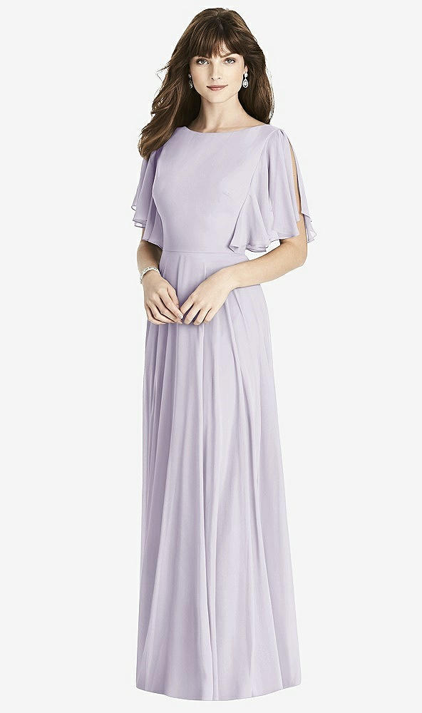 Front View - Moondance Split Sleeve Backless Maxi Dress - Lila