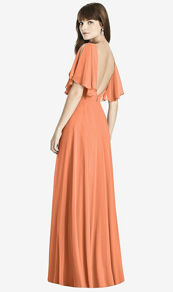 Back View - Sweet Melon Split Sleeve Backless Maxi Dress - Lila