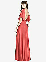 Rear View Thumbnail - Perfect Coral Split Sleeve Backless Maxi Dress - Lila
