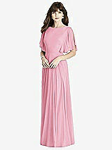 Front View Thumbnail - Peony Pink Split Sleeve Backless Maxi Dress - Lila