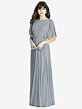 Front View Thumbnail - Platinum Split Sleeve Backless Maxi Dress - Lila