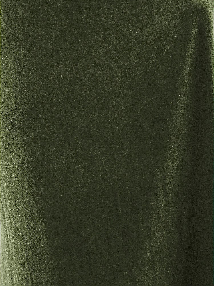 Front View - Olive Green Lux Velvet Fabric by the Yard