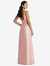Rear View Thumbnail - Rose Pleated Bodice Open-Back Maxi Dress with Pockets