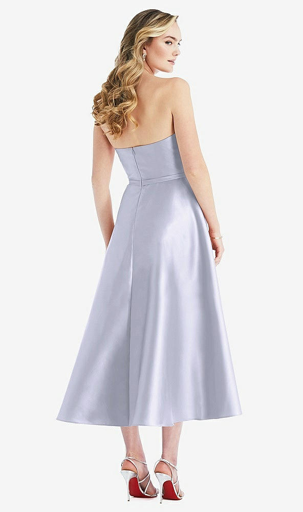 Back View - Silver Dove Strapless Bow-Waist Full Skirt Satin Midi Dress