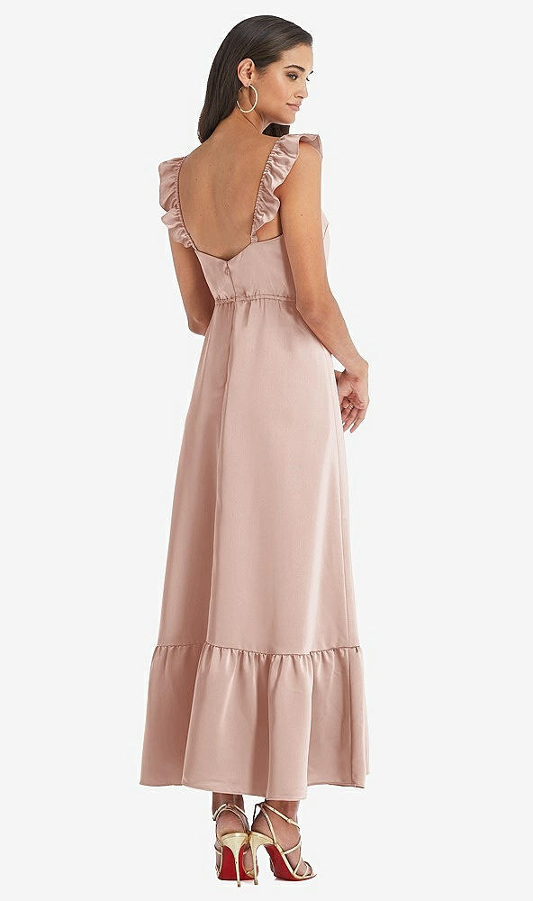 Back View - Toasted Sugar Ruffled Convertible Sleeve Midi Dress