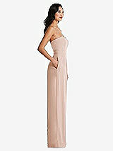 Side View Thumbnail - Cameo Strapless Pleated Front Jumpsuit with Pockets