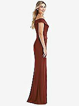 Side View Thumbnail - Auburn Moon Off-the-Shoulder Tuxedo Maxi Dress with Front Slit