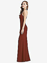 Side View Thumbnail - Auburn Moon High-Neck Halter Dress with Twist Criss Cross Back 
