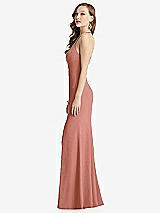 Side View Thumbnail - Desert Rose High-Neck Halter Dress with Twist Criss Cross Back 