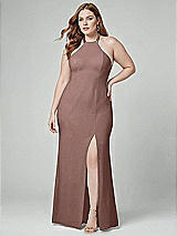 Alt View 1 Thumbnail - Sienna High-Neck Halter Dress with Twist Criss Cross Back 