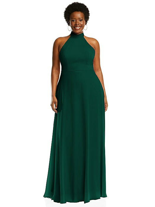 High Neck Halter Backless Maxi Dress