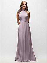 Alt View 5 Thumbnail - Lilac Dusk High Neck Halter Backless Maxi Dress
