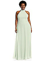 Alt View 2 Thumbnail - Mint Green High Neck Halter Backless Maxi Dress