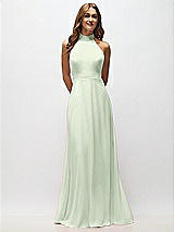Alt View 5 Thumbnail - Mint Green High Neck Halter Backless Maxi Dress