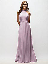Alt View 5 Thumbnail - Suede Rose High Neck Halter Backless Maxi Dress