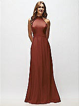 Alt View 5 Thumbnail - Auburn Moon High Neck Halter Backless Maxi Dress
