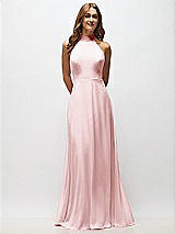 Alt View 5 Thumbnail - Ballet Pink High Neck Halter Backless Maxi Dress
