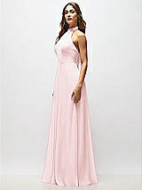 Alt View 6 Thumbnail - Ballet Pink High Neck Halter Backless Maxi Dress