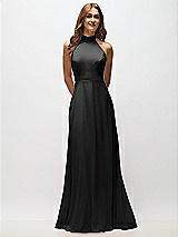 Alt View 5 Thumbnail - Black High Neck Halter Backless Maxi Dress