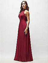Alt View 6 Thumbnail - Burgundy High Neck Halter Backless Maxi Dress