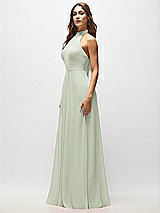 Alt View 6 Thumbnail - Celadon High Neck Halter Backless Maxi Dress
