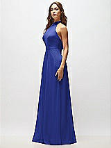 Alt View 6 Thumbnail - Cobalt Blue High Neck Halter Backless Maxi Dress