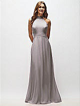 Alt View 5 Thumbnail - Cashmere Gray High Neck Halter Backless Maxi Dress