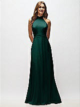 Alt View 5 Thumbnail - Evergreen High Neck Halter Backless Maxi Dress