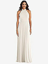 Alt View 2 Thumbnail - Ivory High Neck Halter Backless Maxi Dress