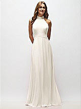 Alt View 5 Thumbnail - Ivory High Neck Halter Backless Maxi Dress
