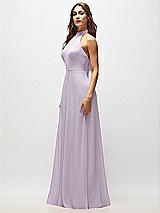 Alt View 6 Thumbnail - Lilac Haze High Neck Halter Backless Maxi Dress