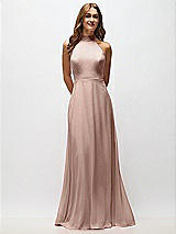 Alt View 5 Thumbnail - Neu Nude High Neck Halter Backless Maxi Dress