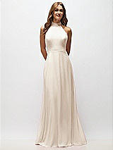 Alt View 5 Thumbnail - Oat High Neck Halter Backless Maxi Dress
