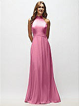 Alt View 5 Thumbnail - Orchid Pink High Neck Halter Backless Maxi Dress
