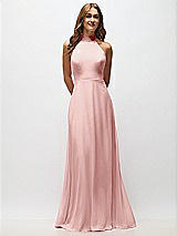 Alt View 5 Thumbnail - Rose High Neck Halter Backless Maxi Dress