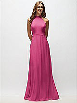 Alt View 5 Thumbnail - Tea Rose High Neck Halter Backless Maxi Dress