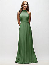 Alt View 5 Thumbnail - Vineyard Green High Neck Halter Backless Maxi Dress