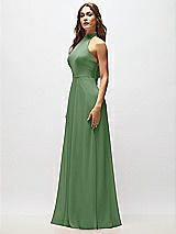 Alt View 6 Thumbnail - Vineyard Green High Neck Halter Backless Maxi Dress