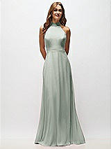Alt View 5 Thumbnail - Willow Green High Neck Halter Backless Maxi Dress